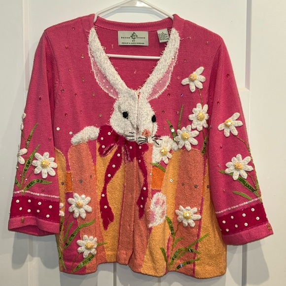 Rare Design Options Philip & Jane Gordon Bunny Spring Sweater S/M - Picture 1 of 8